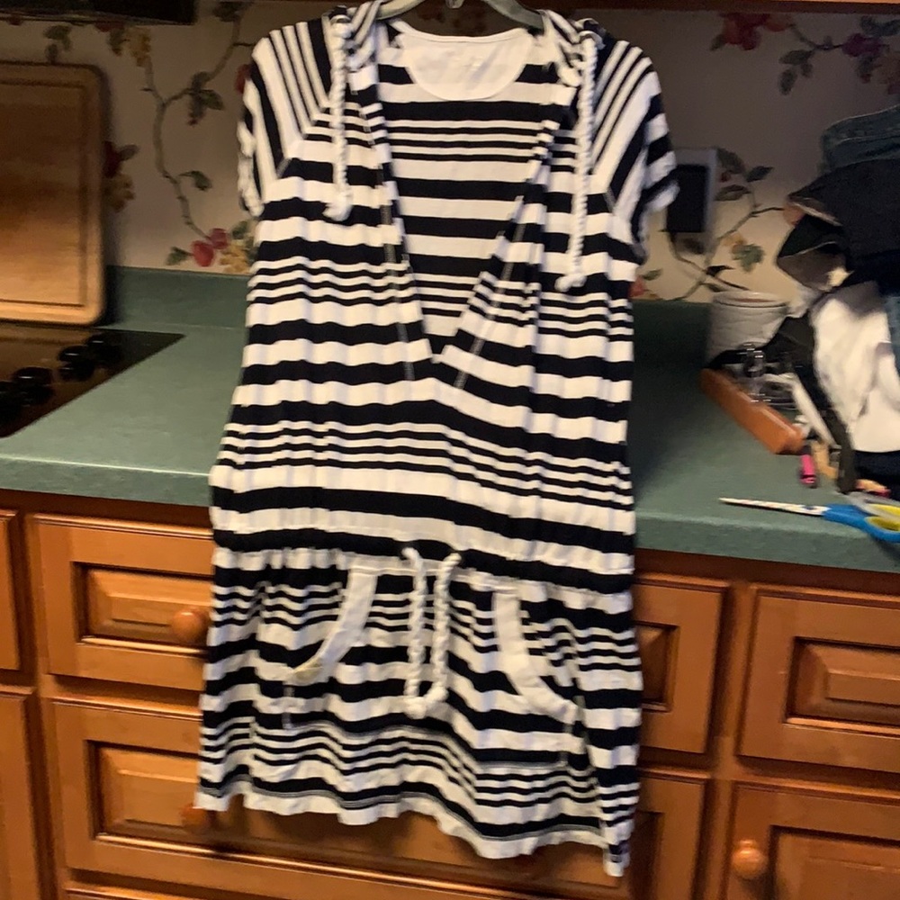 Converse One Star hooded cotton knit mini dress